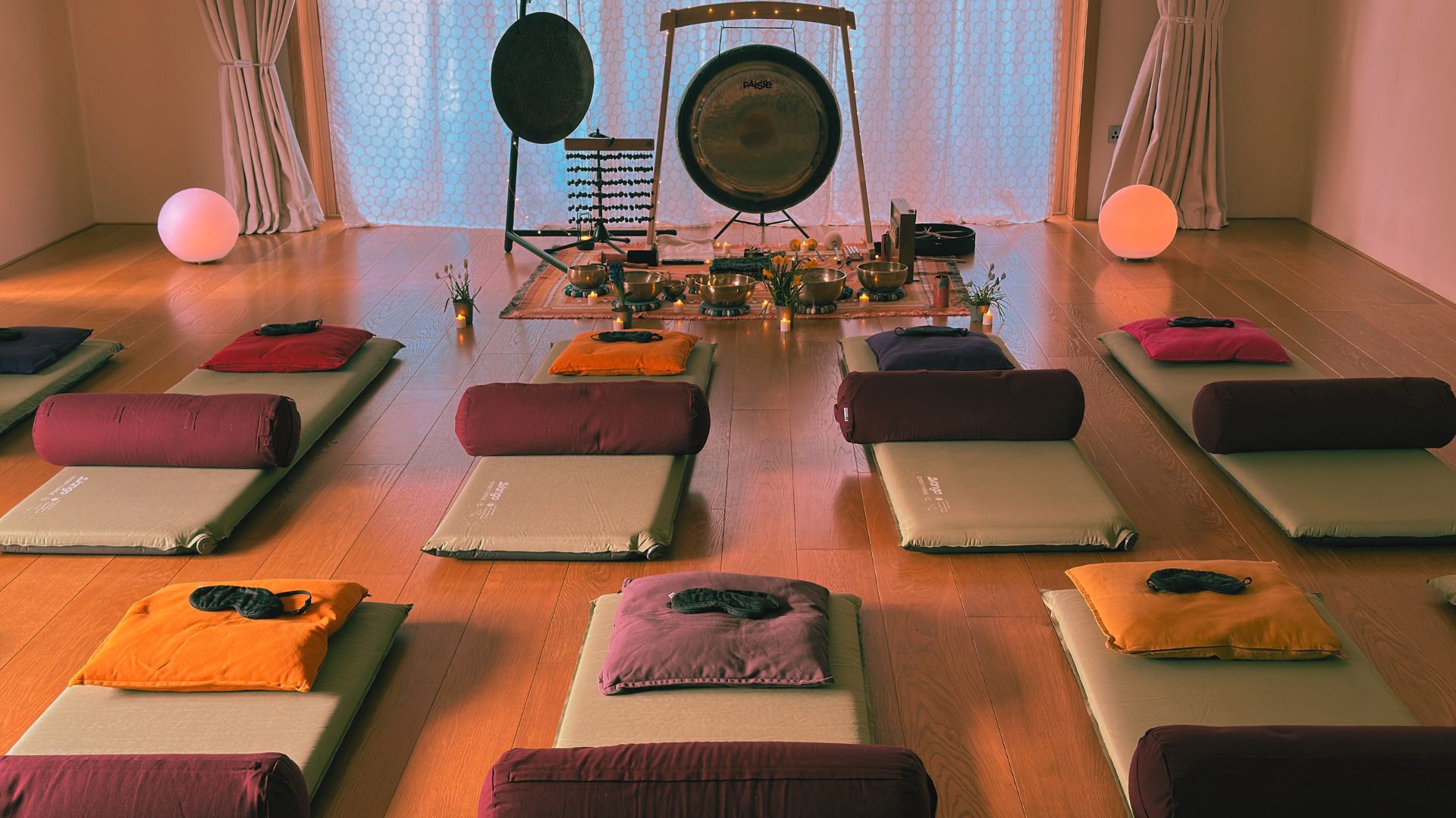 Sound bath session setup